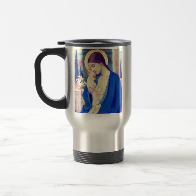 Virgin Mary and Child by Marianne Stokes Travel Mug (Left)