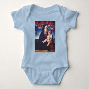 Virgin Mary and Child Classic Religious Art Baby Bodysuit