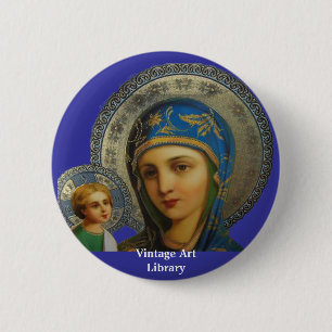 Virgin Mary and Child Jesus 6 Cm Round Badge