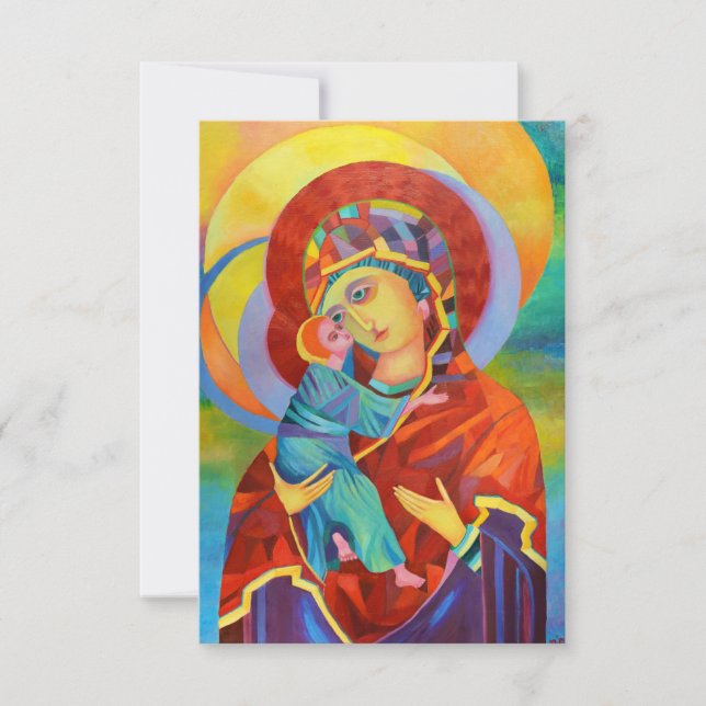 Virgin Mary and Child Our Lady Thank You Card (Front)