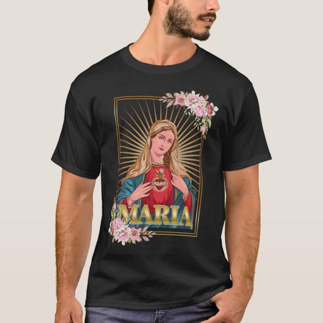 Virgin Mary and Her Immaculate Heart T-Shirt (Front)