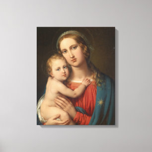 Virgin Mary and Jesus Canvas Print