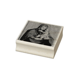 Virgin Mary and Jesus Child by Jan Rombauer Rubber Stamp