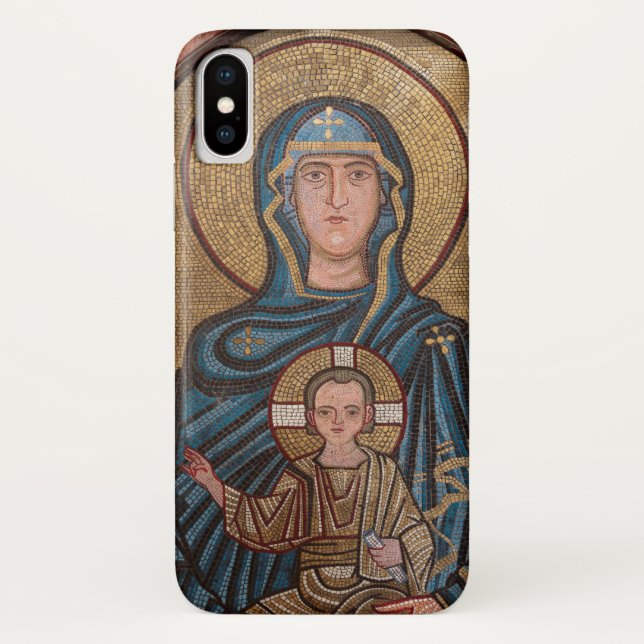 Virgin Mary And Jesus Mosaic Case-Mate iPhone Case (Back)