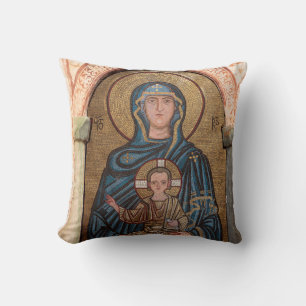 Virgin Mary And Jesus Mosaic Cushion