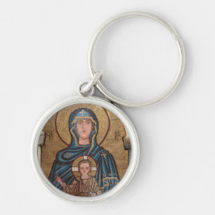 Virgin Mary And Jesus Mosaic Key Ring