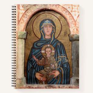 Virgin Mary And Jesus Mosaic Notebook