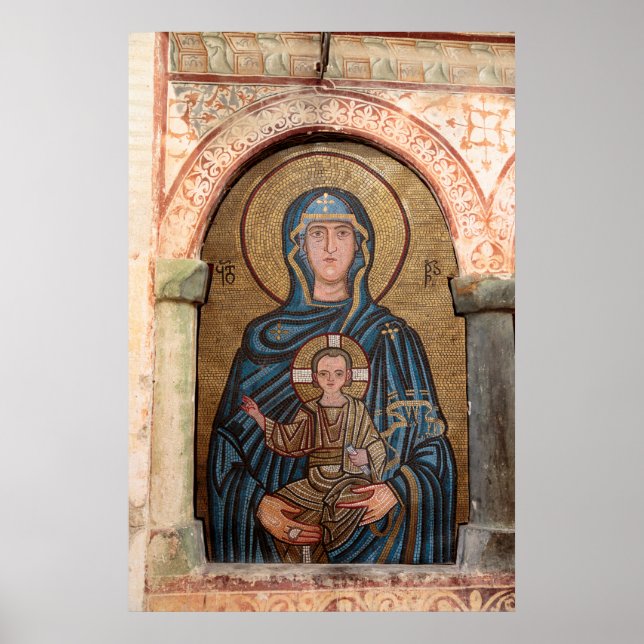 Virgin Mary And Jesus Mosaic Poster (Front)