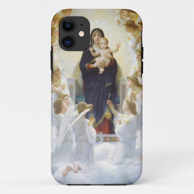 Virgin Mary and Jesus with angels Case-Mate iPhone Case (Back)