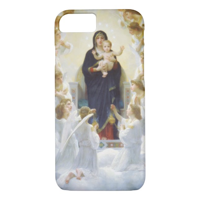 Virgin Mary and Jesus with angels Case-Mate iPhone Case (Back)