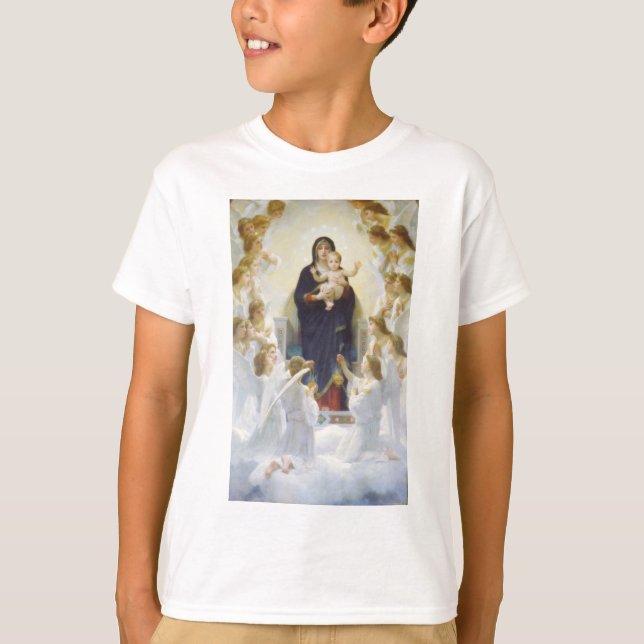 Virgin Mary and Jesus with angels T-Shirt (Front)