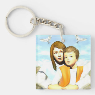 Virgin Mary and the Child Jesus Key Ring