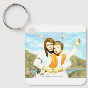 Virgin Mary and the Child Jesus Key Ring