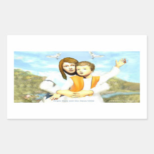 Virgin Mary and the Child Jesus Rectangular Sticker