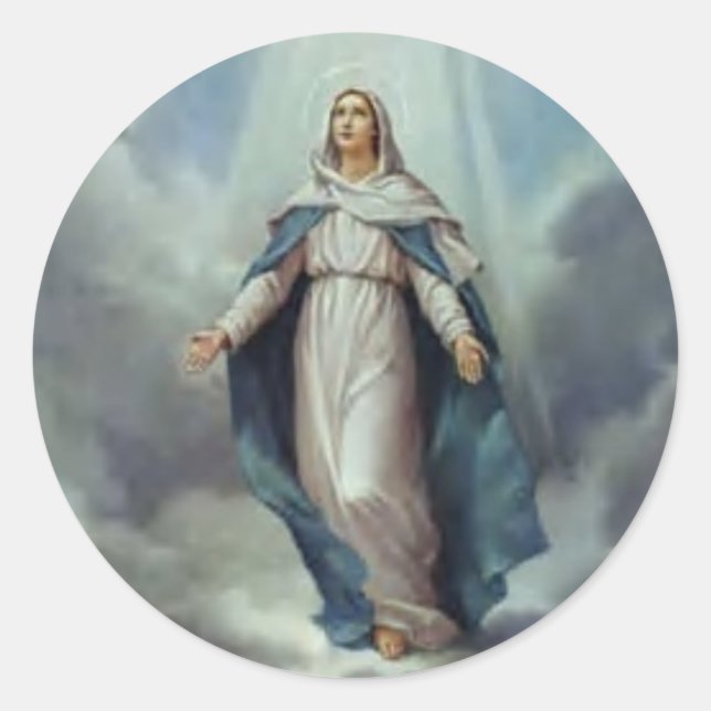 Virgin Mary Assumption Classic Round Sticker (Front)