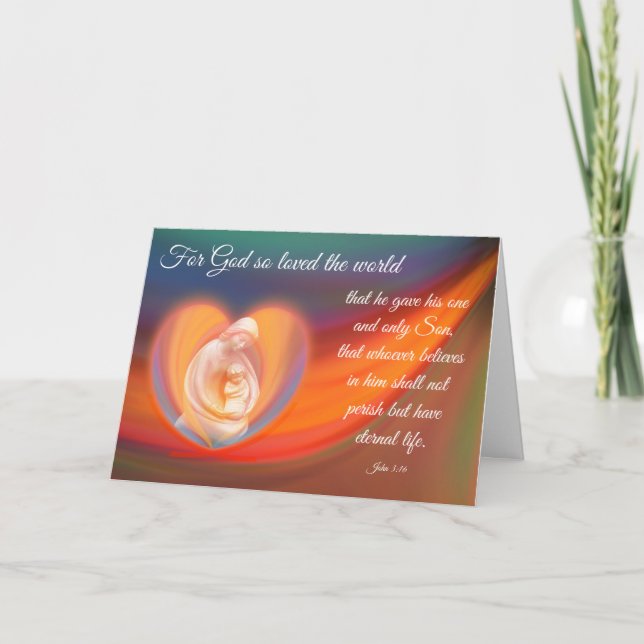 Virgin Mary, Baby Jesus & Bible Verse Christmas Holiday Card (Front)