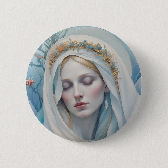Virgin Mary Badge Button (Front)