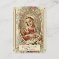 Virgin Mary Baptism Remembrance Holy Card