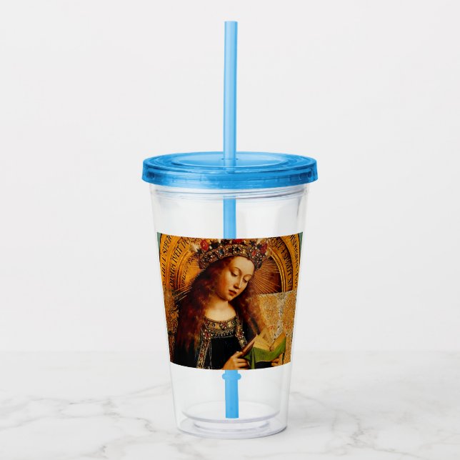 Virgin Mary by Jan van Eyck Acrylic Tumbler (Front)