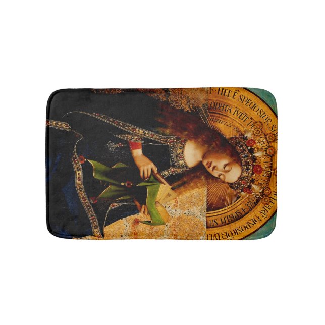 Virgin Mary by Jan van Eyck Bath Mat (Front)