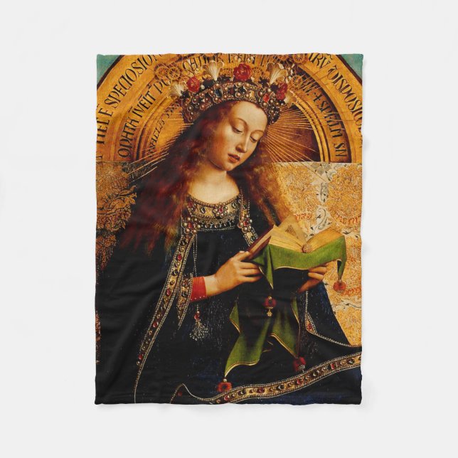 Virgin Mary by Jan van Eyck Fleece Blanket (Front)