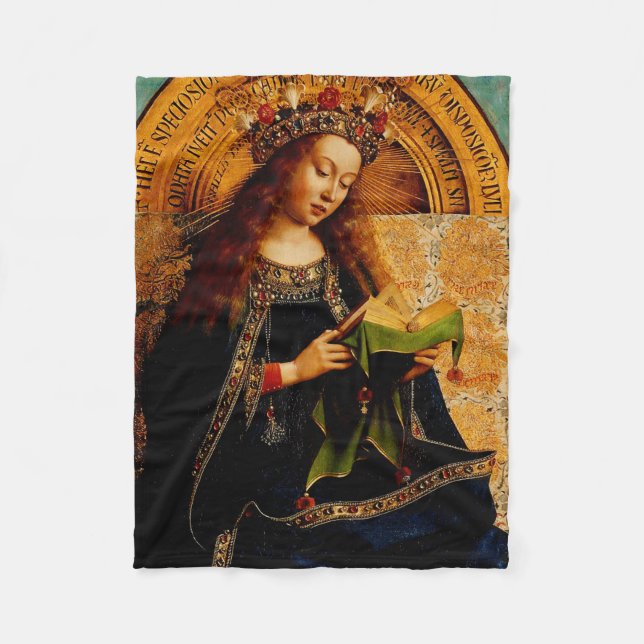 Virgin Mary by Jan van Eyck Fleece Blanket (Front)