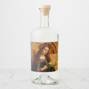 Virgin Mary by Jan van Eyck Liquor Bottle Label