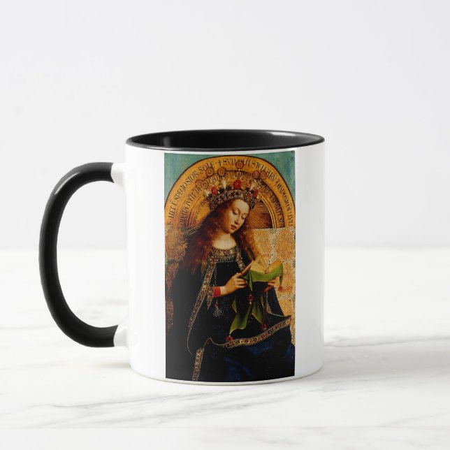 Virgin Mary by Jan van Eyck Mug (Left)