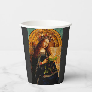 Virgin Mary by Jan van Eyck Paper Cups
