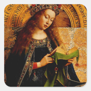 Virgin Mary by Jan van Eyck Square Sticker