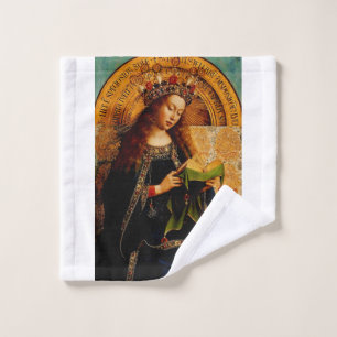 Virgin Mary by Jan van Eyck Wash Cloth