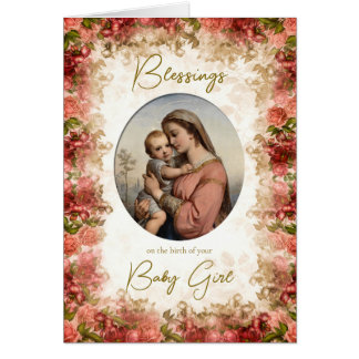 Virgin Mary Catholic Congratulations New Baby Card