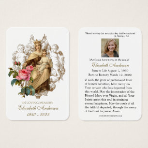 Virgin Mary Catholic Funeral Memorial Holy Card -