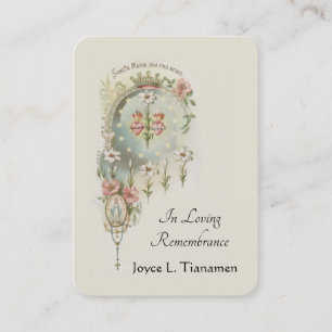 Virgin Mary Catholic Funeral Memorial Holy Card -