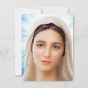 Virgin Mary Catholic Funeral Memorial Holy Card