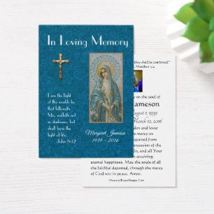 Virgin Mary Catholic Funeral Memorial Holy Card -