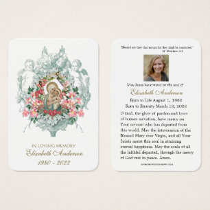 Virgin Mary Catholic Funeral Memorial Holy Card -