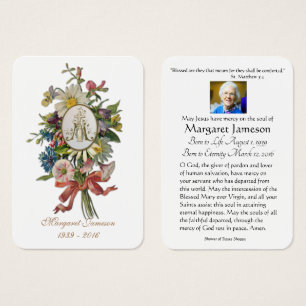 Virgin Mary Catholic Funeral Memorial Holy Card -