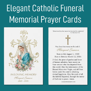 Virgin Mary Catholic Funeral Memorial Holy Card -