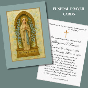 Virgin Mary Catholic Funeral Memorial Holy Card -