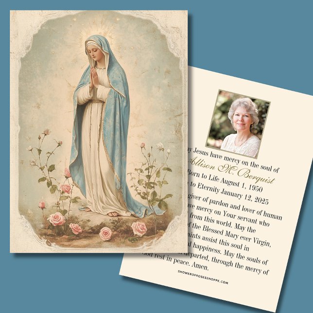 Virgin Mary Catholic Funeral Memorial Holy Card - (Creator Uploaded)