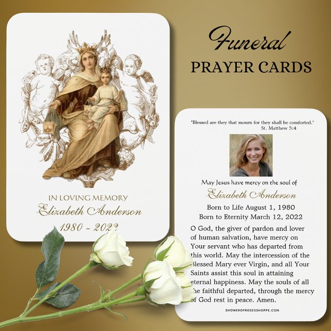 Virgin Mary Catholic Funeral Memorial Holy Card - (Creator Uploaded)
