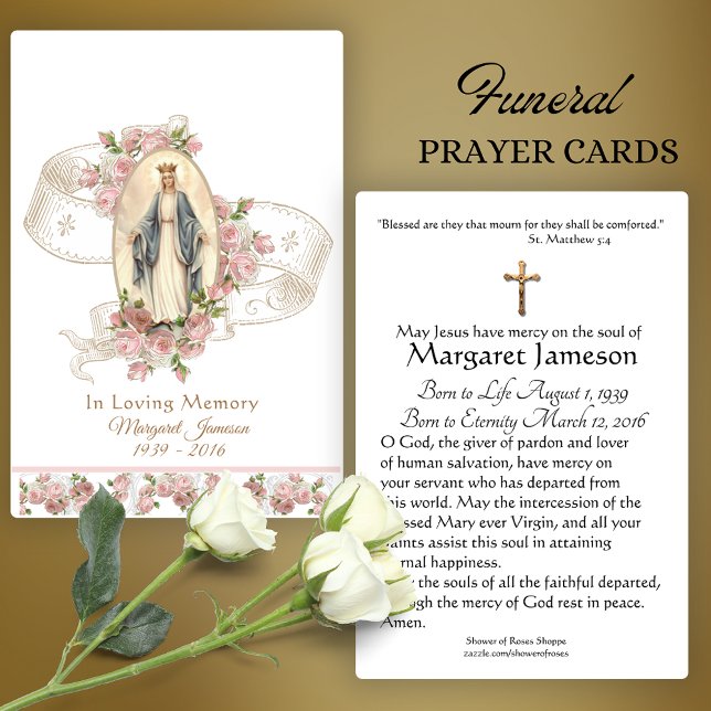 Virgin Mary Catholic Funeral Memorial Holy Card - (Creator Uploaded)