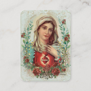 Virgin Mary Catholic Funeral Memorial Holy Card -