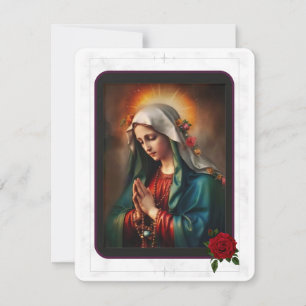 Virgin Mary Catholic Funeral Memorial Holy Card