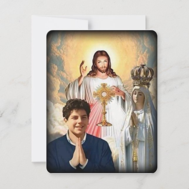 Virgin Mary Catholic Funeral Memorial Holy Card (Front)