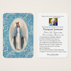 Virgin Mary Catholic Funeral Memorial Holy Card -