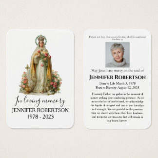 Virgin Mary Catholic Funeral Memorial Prayer Card