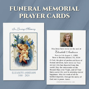 Virgin Mary Catholic Funeral Photo Holy Card -