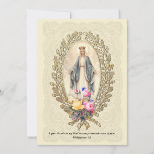 Virgin Mary Catholic Religious Sympathy Condolence Thank You Card